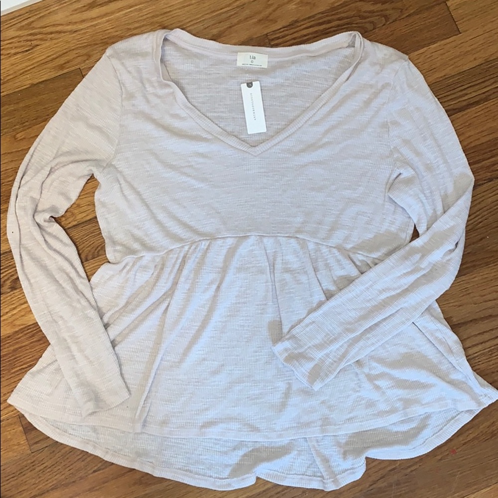 Anthro long sleeve peplum top! NWT!